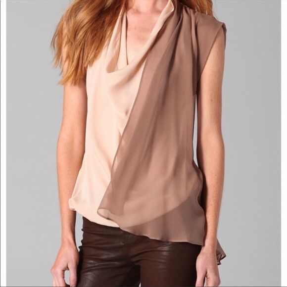 Haute HIPPIE Sleeveless Silk Draped Blouse Tank Top XS - Picture 8 of 9